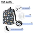 thumbnail image 4 of Lsque Cartoon Animals Pattern Canvas Daypack, Durable Backpack, High-quality Versatile Backpack,Vintage Compact Backpack-Medium, 4 of 6