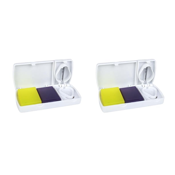 Divisor de Caja de Almacenamiento de Pastillas Portátil de Plástico PP Organizador de Tabletas Blanco 2Conjunto Wosthever