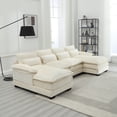 thumbnail image 4 of Luccalily Convertible Sectional Sofa Couch,U-Shaped Wide Reversible Couch Accent Sofa with Reversible Chaise Modular Sofa Sectional Couch with Storage Seats, 4 of 11