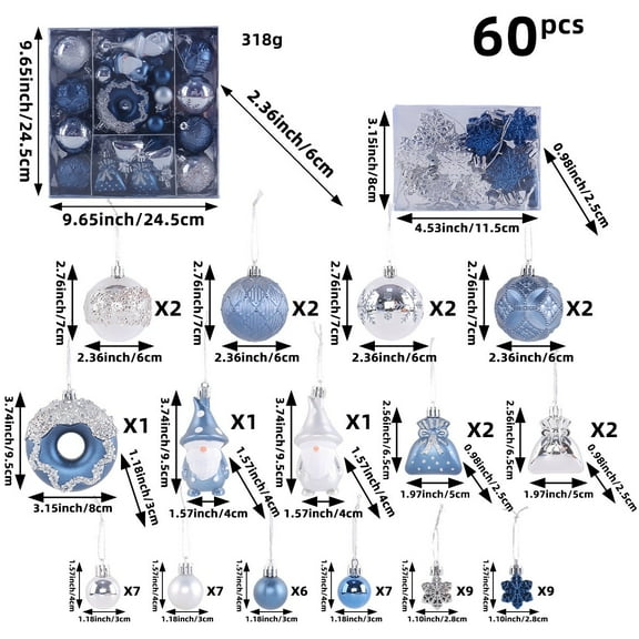 ToyKingdee Christmas Balls Ornaments,Shatterproof Plastic Sequined Christmas Ornaments Hanging Decorative Christmas Tree Balls for Home Decor