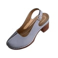 thumbnail image 2 of GERsome Chunky Block Heels Women's Sandals Closed Toe Slip-On Slingback Work Party Dress Pumps Shoes Gray Size 7, 2 of 9