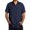 Navy, variant on MNCEKFOD 2025 Mens Shirt Summer Trendy Casual Beach Vacation Classic Short Sleeved Button Closure Leisure Mens Tops Beige L
