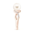 thumbnail image 3 of ANGARA Freshwater Cultured Pearl Criss Cross Shank Engagement Ring in 14K Rose Gold for Women | June Birthstone, Birthday, Anniversary, Jewelry Gift for Women | Pearl Ring, 3 of 8