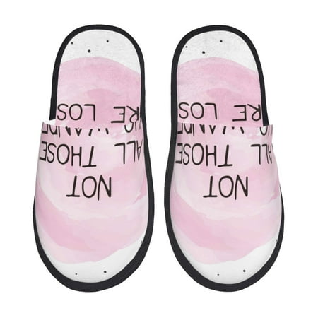 Balery Not All Those Who Wander Are Lost Slient Indoor Furry Fleece Comfort House Shoes Soft Non-Slip Home Shoes Cotton slippers House Slippers-- Medium