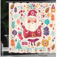 thumbnail image 4 of Ambesonne Christmas Shower Curtain, Vintage Santa, 69"Wx75"L, Multicolor, 4 of 5
