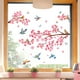 thumbnail image 2 of Calcomanía de flores de rosa, pegatinas para pared con pájaros en la rama de un árbol, pegatinas decorativas para ventanas con mariposas y pájaros, calcomanías florales para pared para niños/habitaci, 2 of 5