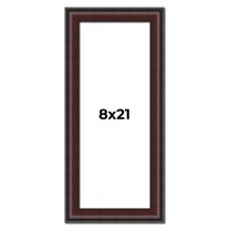 8x21 Frame Brown Round Mahogany Solid Wood Picture Frame | 1.625 Inch Moulding Width | with UV