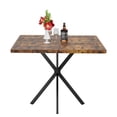 thumbnail image 6 of JERFIT 4-Person Square Dining Table Set, Mid-Century Modern Kitchen Table with Faux Marble Top and 4 PU Chairs, Space-Saving Design for Small Dining Room, Office, Breakfast Nook, 6 of 9