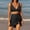 Black, variant on Sentmoon High Waisted Bikini Sets for Women Halter Bikini Top and Swim Skirt Plus Size Swim Suit Curvy Solid Color Bathing Suits Women Beach Vacation Essentials S