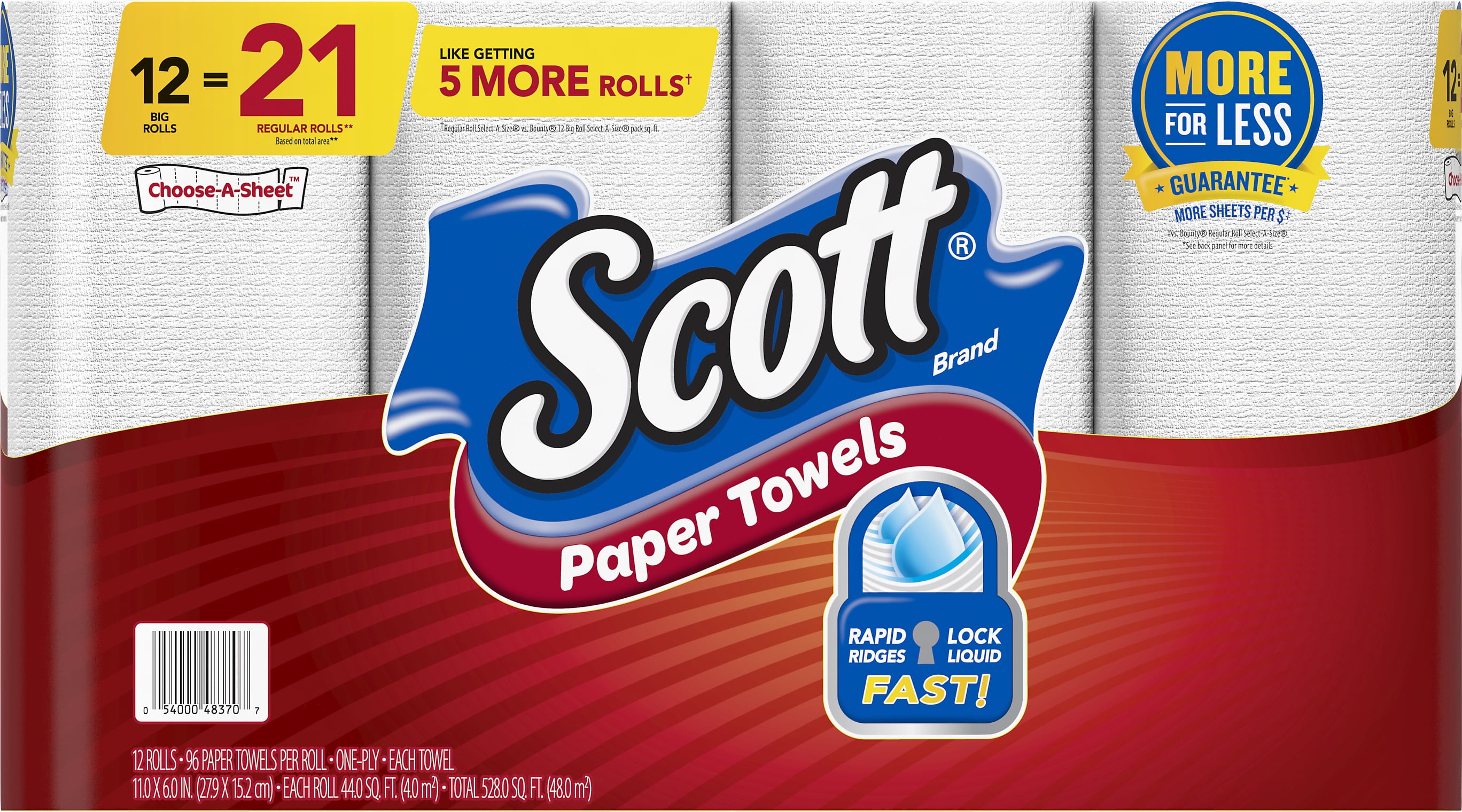 Scott Choose-A-Sheet Paper Towel (12 Big Rolls) 48370 Pack of 2