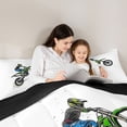 thumbnail image 5 of jejeloiu Extreme Sport Game Twin Comforter Sets,Green Dirt Bike Bedding Set For Boys Men Reversible 2pcs, 5 of 8