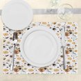 thumbnail image 3 of Ambesonne Brown Place Mats Set of 4, Croissant Bagels Coffee, Standard Size, Sand Brown White, 3 of 6