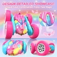 thumbnail image 5 of DEERC Rainbow Edition Remote Control Car for Girls, 2.4GHz Double Sided RC Car with 360° Rotation, LED Headlights, All Terrain Off-Road Stunt RC Truck, Birthday Gifts for Girls Aged 6-8, 5 of 8