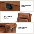 thumbnail image 2 of Genuine Leather Swivel Rocker Recliner Wingback Transitional Saddle, 2 of 8
