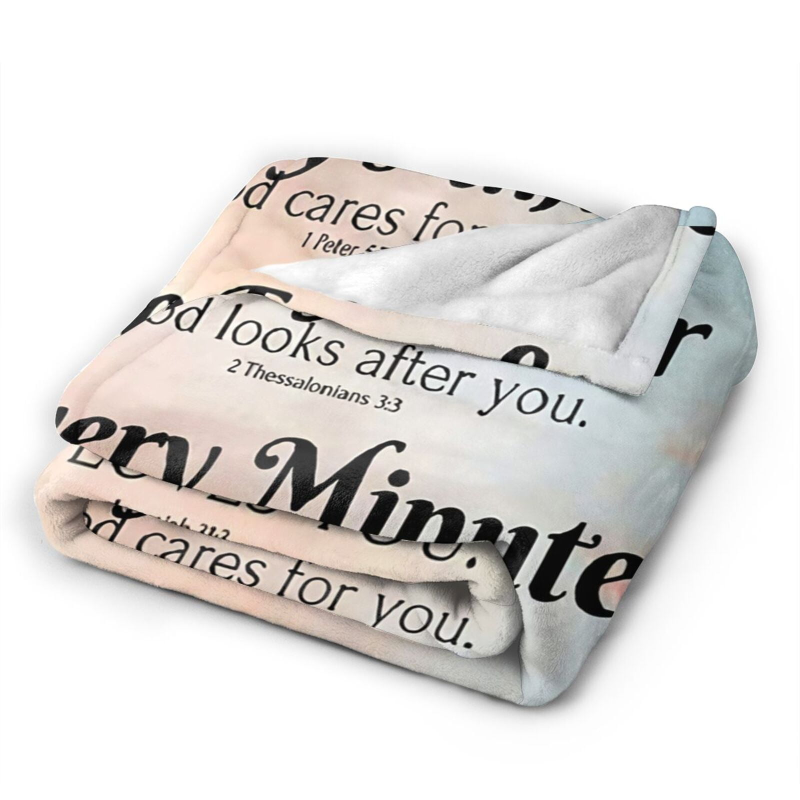 Wijzvio Bible Verse With Inspirational Thoughts And Prayers Throw Blanket Soft Fuzzy Fleece Blanket For Couch Bed Living Room Decoration 50"X40"