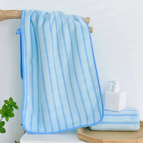 Microfiber Bath Towel - Thick, Soft, Quick Dry, Lint Free Face & Body Towel for Bathroom Spa, Large 13.7" x 29.5", Yellow Blue Pink