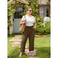 thumbnail image 2 of CASSIE LIZ Womens Plus Size Curvy Summer Wide Leg Palazzo Pants Beach Vacation Drawstring Trousers 4XL 24W 26W, 2 of 10