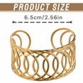 thumbnail image 3 of DESIGNICE Gold Bangles for Women Hollow Geometric Design Bangles Adjustable Opening Cuff Bracelets for Women Gold1, 3 of 7