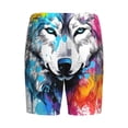 thumbnail image 2 of Lsque Cool Colorful Wolf Mens Sleep Pajama Shorts,Short Pajama Pants, Cotton Ultra-Soft Knit-3X-Large, 2 of 9