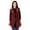 Burgundy, variant on Women's Trimmed Fleece Vest - Fashionable Solid Color Long Fleece Vest
