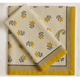 thumbnail image 2 of Vargottam Designer Cotton Twill Block Print Napkins - Set of 12, 20-Inch, Yellow Color, Durable & Absorbent Cloth Napkins for Dining, Parties, and Home Decor - Machine Washable, 2 of 8