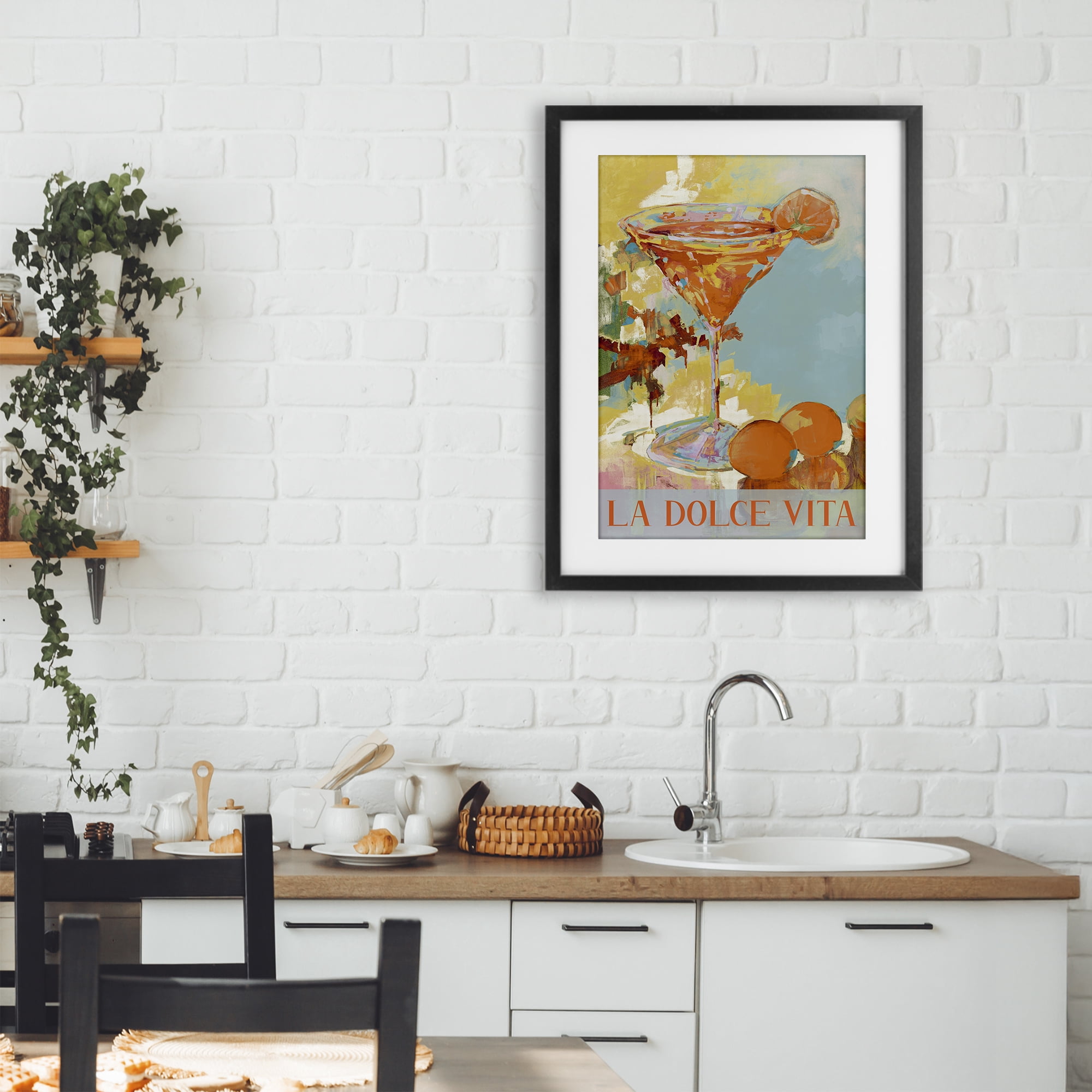 Stupell Industries La Dolce Vita Citrus Cocktail Black Framed Print Under Glass, design by Jane Slivka
