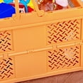 thumbnail image 4 of Folding Plastic Picnic Basket Collapsible Shopping Basket Folding Picnic Basket Stackable Storage Box Plastic Grocery Shopping Basket With Handles For Outdoor Home, 4 of 5