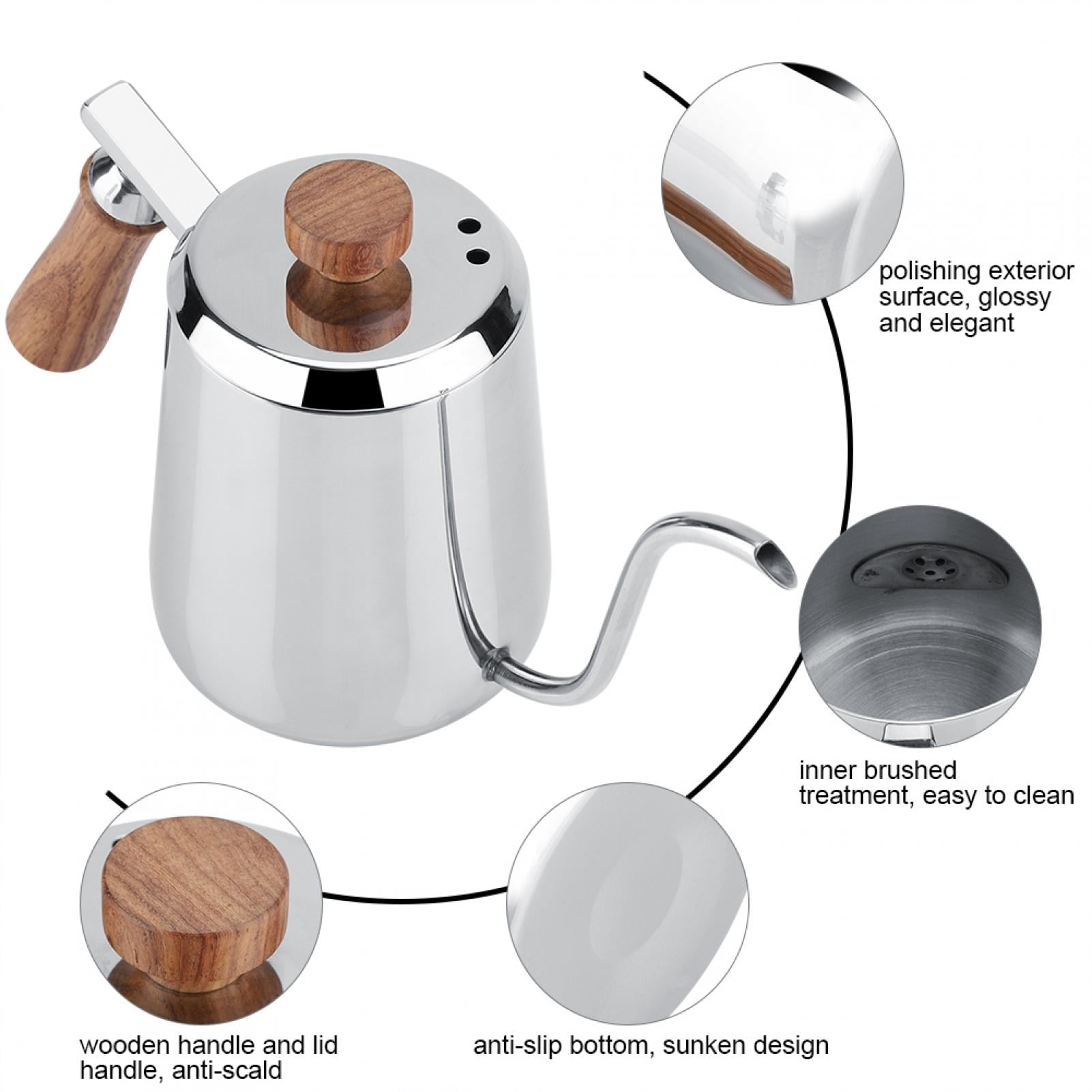 Coffee Pot, Wooden Handle Drip Coffee Pot Drip Coffee Pot, Travel For Camping Coffee Shop Home