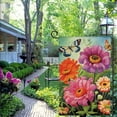 thumbnail image 4 of Heduofu Zinnias in Bloom Spring Welcome Garden Flag Double Sided, House Yard Outdoor Decor, Seasonal Arrangement Home Outside lawn Farmhouse Decoration  White, 4 of 6