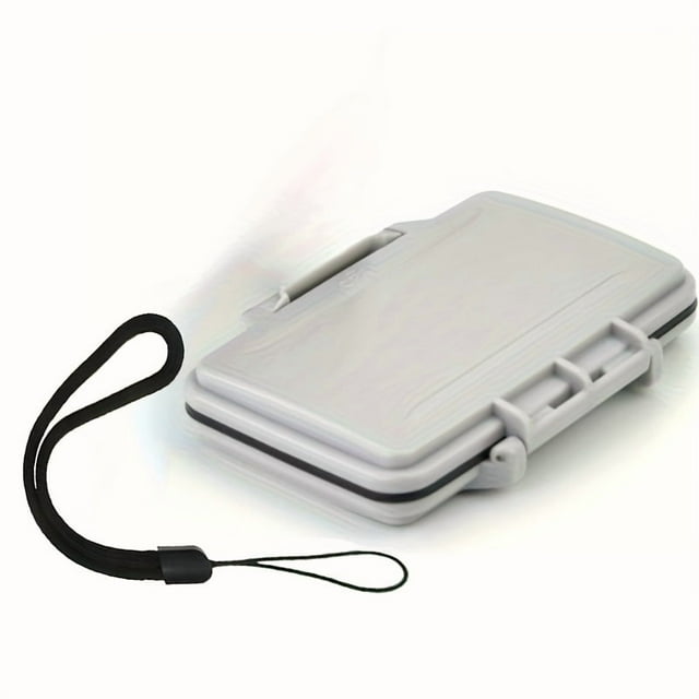 Estbridge Durable Waterproof & Shockproof Memory Card Storage Box with Multiple Compartments - White & Black Plastic Organizer for Secure Card Protection Card Box Storage
