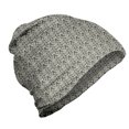 thumbnail image 1 of Damask Grey Unisex Beanie, Floral Rococo Grid Art, Hiking Outdoors, Grey and Eggshell, by Ambesonne, 1 of 1