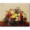 thumbnail image 1 of Ceramic Tile Mural-Henri Fantin-Latour Flowers Wall Tile Mural 26. 40" w x 32" h using (20) 8 x 8 ceramic tiles, 1 of 3