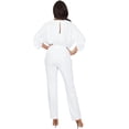 thumbnail image 6 of KOH KOH Long Pants Formal Cocktail Evening One Piece Fall Pockets Dressy Jumpsuit Romper Suit Casual Outfit Playsuit Tall 3/4 Short Sleeve For Women Ivory White XX-Large US 18-20 NT118, 6 of 7