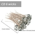 thumbnail image 2 of MILIVIXAY CD Series Candle Wicks for Soy Candles,100pcs CD 6 6" Pretabbed Wicks,Cotton & Paper Wicks for Candle Making., 2 of 8