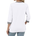 thumbnail image 5 of Ronuti Womens T Shirts 3/4 Length Sleeve Womens Tops Dressy Casual Crew Neck Color Block Tunic Tops, 5 of 8