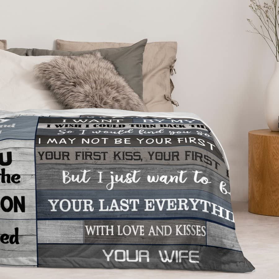 STRJOYNY Valentines Day Gifts for Husband Birthday Anniversary Wedding Gifts Ideas, Husband Blanket from Wife, Father's Day Presents for Him Men