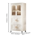 thumbnail image 5 of 25.59" Wide Folding Wardrobe, 25.59"×15.75"×57.09", Magnetic Door, Plastic Cabinet with Wheels, 5 of 9