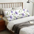 thumbnail image 5 of Bixox Purple Chicory Print Body Pillow Cover with Zipper Closure, Cozy Fuzzy Fleece Body Pillow Case Cover 20 x 54 Inches,Long Body Pillow Pillowcase, 5 of 6
