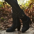 thumbnail image 3 of Mostsola Denim Boots for Women Fashion Side Pocket Heeled Lug Sole Zip up Short Ankle Boots, 3 of 8