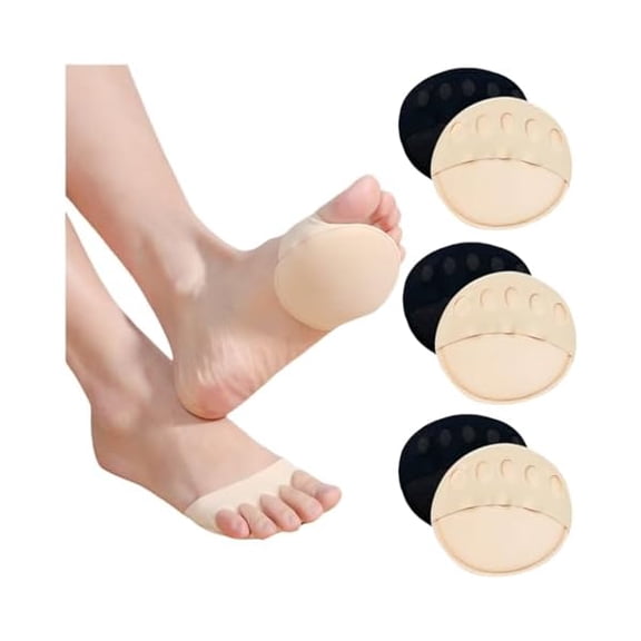 Eryueer 6 Pairs Women's Toe Topper Liner Socks Cotton Bottom No Show Toeless Half Socks