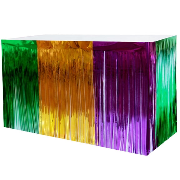 CIMAXIC Wynbing 2Pcs Multi Color Carnival Table Skirt for Festive Party Decor