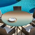 thumbnail image 6 of Green Brown Ombre Round Tablecloth 55-60 Inch Round Fitted Table Cloth with Elastic Edge, Modern Gradient Abstract Art Waterproof Table Cover Protector for Outdoor Picnic Party Dining, 6 of 9