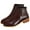 Brown, variant on Dasayo Chelsea Boots for Women Black Dress Ankle Short Side Zipper Low Heel Faux Leather Boots Womens Shoes 36