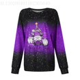 thumbnail image 4 of Fiaer Women's Sweatshirts Christmas Cute Graphic Crew Neck Long Sleeve Baggy Plus Size Pullover Comfort Breathable Lightweight Tops Purple S, 4 of 5