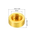 thumbnail image 2 of Uxcell M10 15x6mm Lamp Finial Cap Knob Flat Screw Cap Nut Female Thread Light Fixtures Electrophoresis Gold 10 Pack, 2 of 6