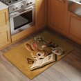 Rectangle Area Rug 2x3ft, Brown Rabbit Open Book Non-Slip Non-Shedding ...
