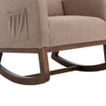 thumbnail image 6 of High Backrest Rocking Chair With Thick Padded Cushion and Side Pocket, Accent Glider Chair for Living Room, Bed Room, Office, Backyard, Front Porch, Outdoor Indoor Upholstered Fabric Chair, Camel, 6 of 9