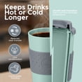 thumbnail image 3 of Copco Acadia Set of 2 Travel Mugs - 16oz Double Wall Insulated, Aqua/Gray, 3 of 7