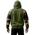 thumbnail image 4 of Men’s Pullover Hoodie with Drawstring Adjustable Hood and Camouflage Print Long Raglan Sleeves Kangaroo Pocket Green 2XL, 4 of 5