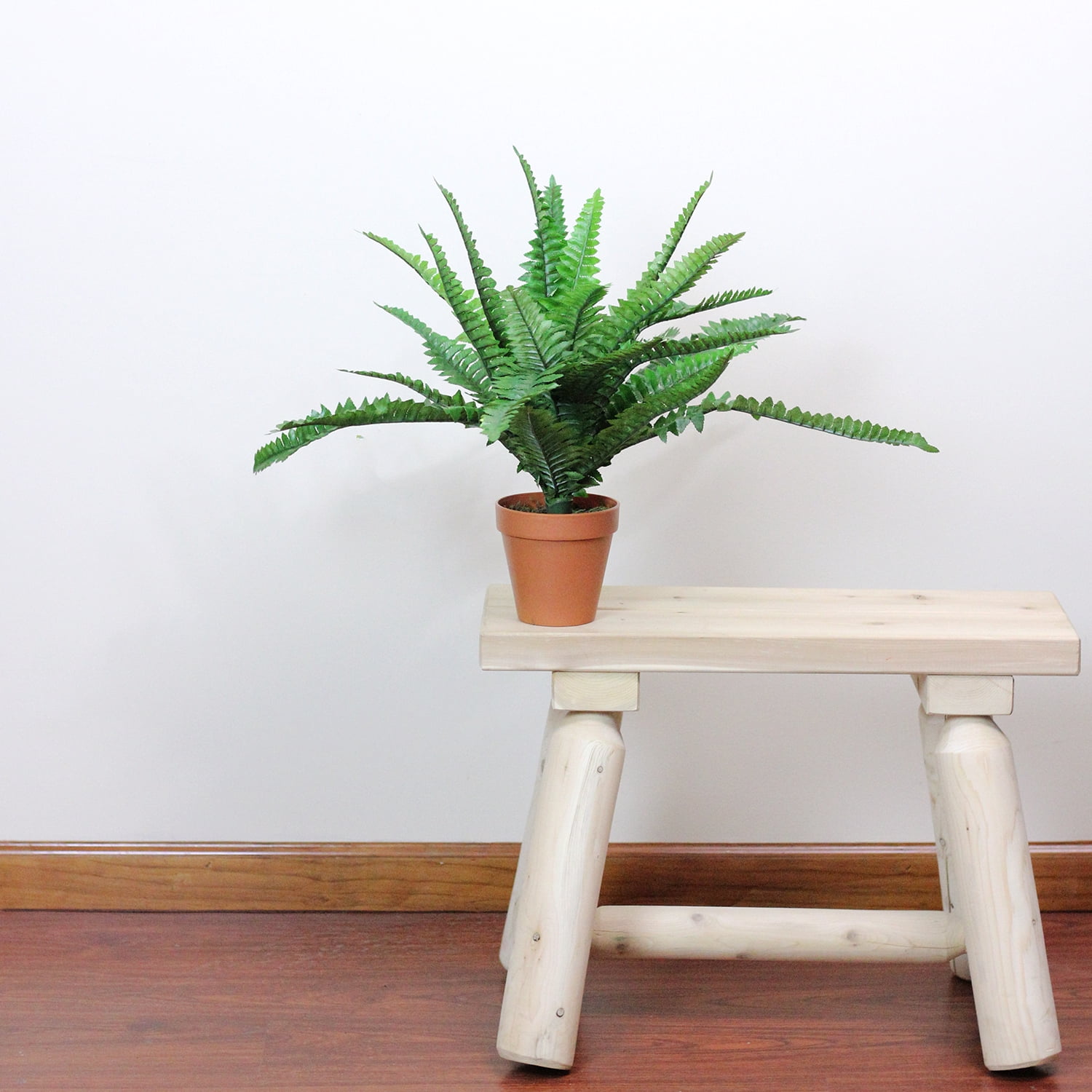 17.5" Potted Artificial Green Boston Fern Plant